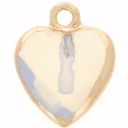 Ciondolo a cuore sfaccettato 16x13 mm imitazione gemma Opale - Oro x1|raw }}