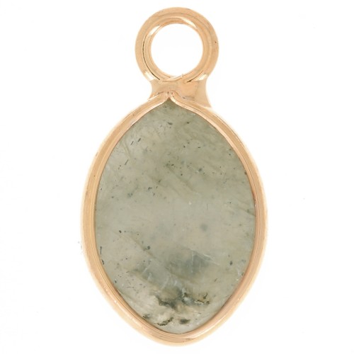 ciondolo a goccia sfaccettata 17x9 mm imitazione gemma Labradorite -Dorato x1