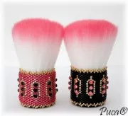 Pennello grande Blush - make up - da decorare 66x25mm - strass - nero - bianco x1