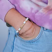 Perla alfabeto 5 mm con foro grande - Y - Argento 925 dorato x1