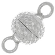 Chiusura a sfera magnetica con diamante da 6,5 mm - Argento 925 x1