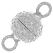 Chiusura a sfera magnetica con diamante da 6,5 mm - Argento 925 x1