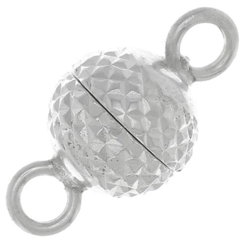 Chiusura a sfera magnetica con diamante da 6,5 mm - Argento 925 x1