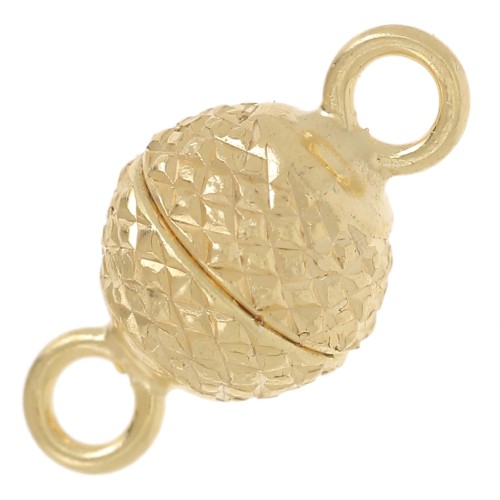 Chiusura magnetica a sfera in argento 925 mm dorata con oro fino x1