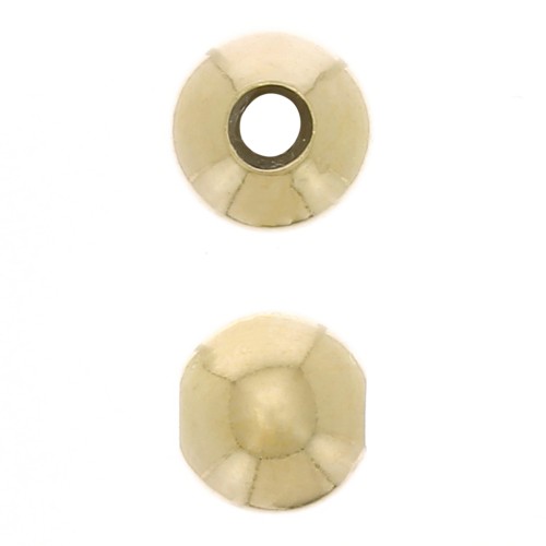 Stopper Bead 6 mm con un foro 2 mm in Argento 925 Dorato con oro fino x1