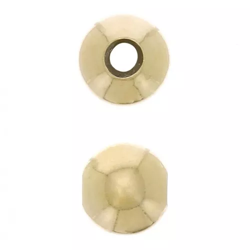 Stopper Bead 6 mm con un foro 2 mm in Argento 925 Dorato con oro fino x1