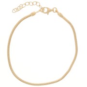 Bracciale a maglia serpentino 1,9 mm - Argento 925 dorato con oro fino x16 cm