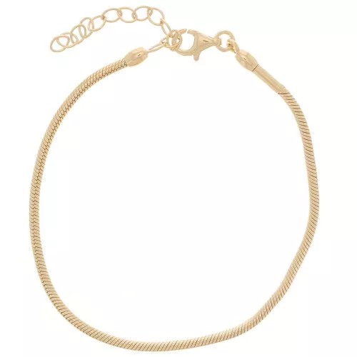 Bracciale a maglia serpentino 1,9 mm - Argento 925 dorato con oro fino x16 cm
