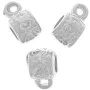 Palle metallo per attacare ciondoli mm.  6x7 Rodiato x4