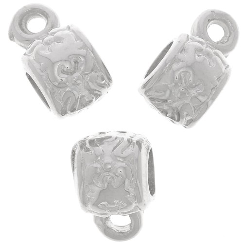 Palle metallo per attacare ciondoli mm.  6x7 Rodiato x4