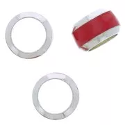 Perla rotonda 6x3.8 mm con foro grande e bordi colorati - Argento 925 - Rosso x1