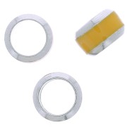 Perla rotonda 6x3.8 mm con foro grande e bordi colorati - Argento 925 - Giallo x1|raw }}