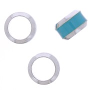 Perla rotonda 6x3.8 mm con foro grande e bordi colorati - Argento 925 - Blu chiaro|raw }}