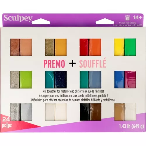 Assortimento di 24 colori di pasta Premo e Soufflé