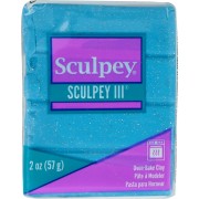 Pasta Sculpey III 57 gr - Glitter blu (n°549)|raw }}