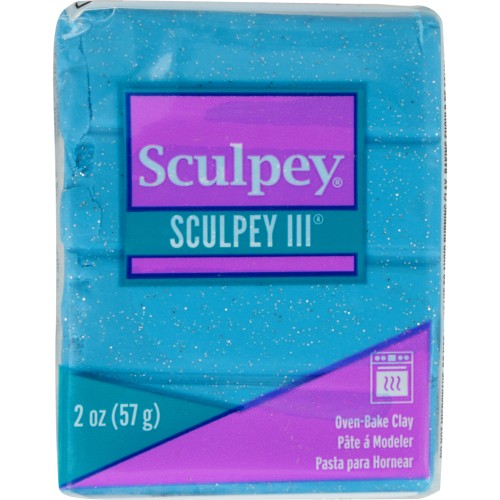 Pasta Sculpey III 57 gr - Glitter blu (n°549)
