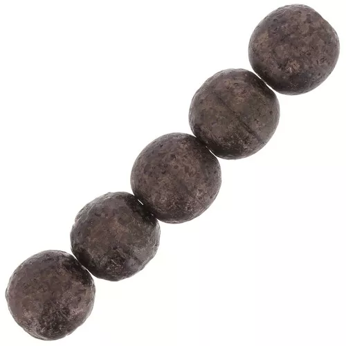 Perline ronde di vetro riciclato ceco 8 mm Black Gold Mat x20