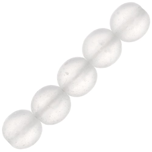 Perline ronde di vetro riciclato ceco 8 mm Crystal Mat x20