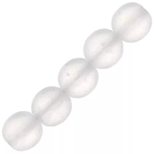 Perline ronde di vetro riciclato ceco 8 mm Crystal Mat x20