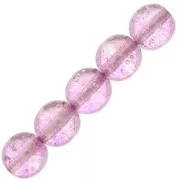 Perline ronde di vetro riciclato ceco 7 mm Transparent Purple x20