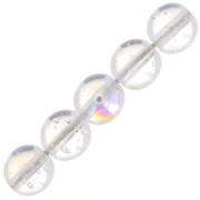 Perline ronde di vetro riciclato ceco 7 mm Crystal AB x20|raw }}