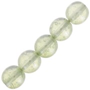 Perline ronde di vetro riciclato ceco 7 mm - Transparent Green Luster x20|raw }}