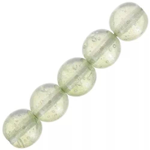 Perline ronde di vetro riciclato ceco 7 mm - Transparent Green Luster x20