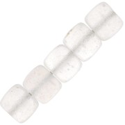 Perline cubo di vetro riciclato ceco 6x5 mm - Etched Crystal AB x20