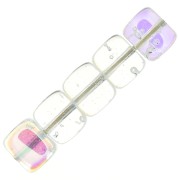 Perline cubo di vetro riciclato ceco 6x5 mm - Crystal AB x20|raw }}