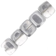 Perline cubo di vetro riciclato ceco 6x5 mm - Crystal Argent x20|raw }}