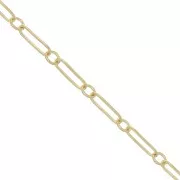Catena maglia rettangolo limata alternato Forzatina 1.6 mm Gold filled x50cm