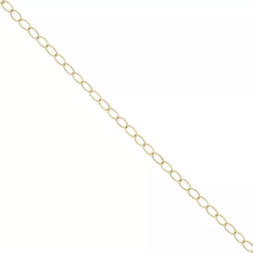 Catena maglia Forzatina limata striata 2,7 mm in Gold filled x50cm