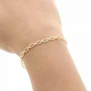 Catena maglia rettangolo alternato 3.7 mm in Gold filled x20cm