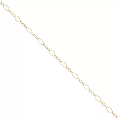 Catena maglia creativa alternata (1x3) 2,4 mm Gold filled x 50 cm