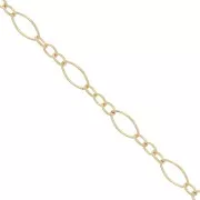 Catena maglia creativa alternata (1x3) 2,4 mm Gold filled x 50 cm