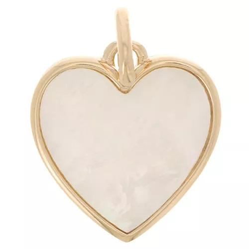 Pendente a forma di cuore di madreperla 19x14 mm - placcato oro 3 micron x1