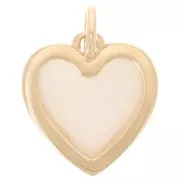 Pendente a forma di cuore di madreperla 19x14 mm - placcato oro 3 micron x1