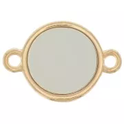 Distanziatore rotondo in resina epossidica - vetro colorato 11 mm - Marrone x1