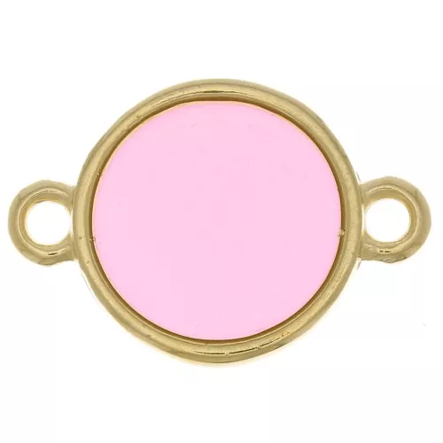 Distanziatore tondo in resina epossidica per vetro 11mm oro fine - Rosa x1