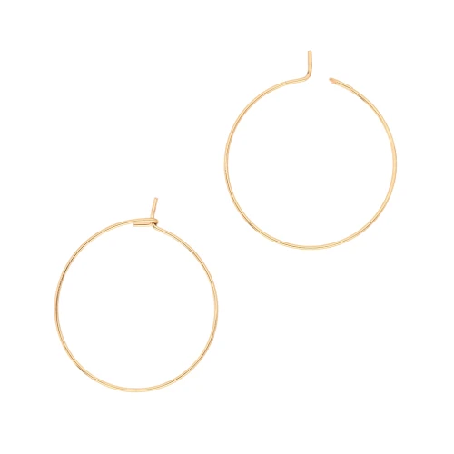 Orecchini a cerchio da decorare in acciaio inossidabile 20x0.7 mm - Dorato 316L x2