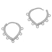 Monachelle goccia 6 anelli da decorare in ottone 14x15 mm rodio x2|raw }}