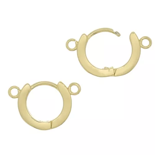 Dormeuses 2 anelli per decorare in ottone 13,5 mm dorato x2