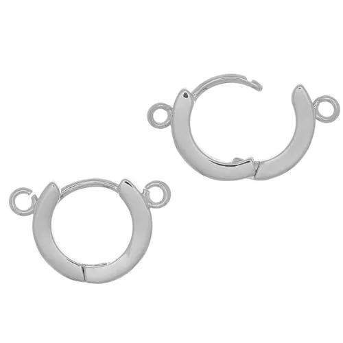 Monachelle 2 anelli da decorare in ottone 13,5 mm rodio x2