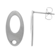 Orecchini a perno ovale scavato 19x10mm in acciaio inossidabile x2|raw }}