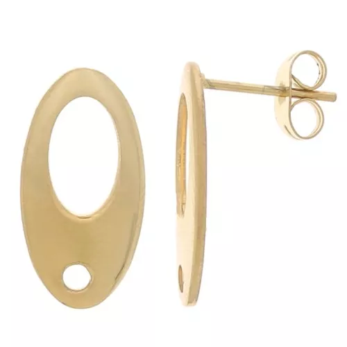 Orecchini a perno ovale 19x10mm in acciaio inossidabile dorato 19x10mm - Oro x2