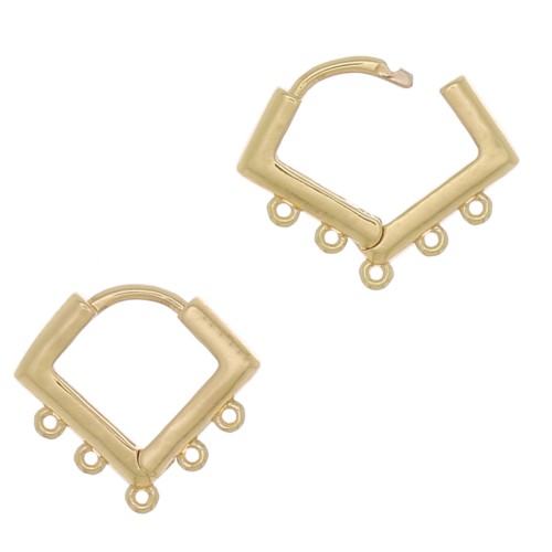 Monachelle rombo 6 anelli da decorare in ottone 14 mm Dorato x2