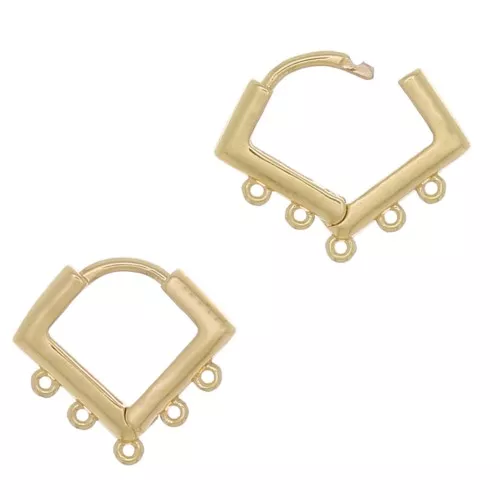 Monachelle rombo 6 anelli da decorare in ottone 14 mm Dorato x2