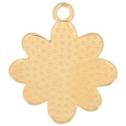 Pendente fiore di margherita-resina epossidica 20 mm Dorato oro fino Bianco x1