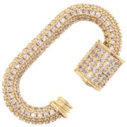 Chiusura a vite ovale con Ossido di zirconio 17x29 mm - Dorato x1