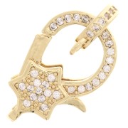 Chiusura a moschettone stella e tag con Ossido di zirconio 11x20 mm -Dorato x1|raw }}